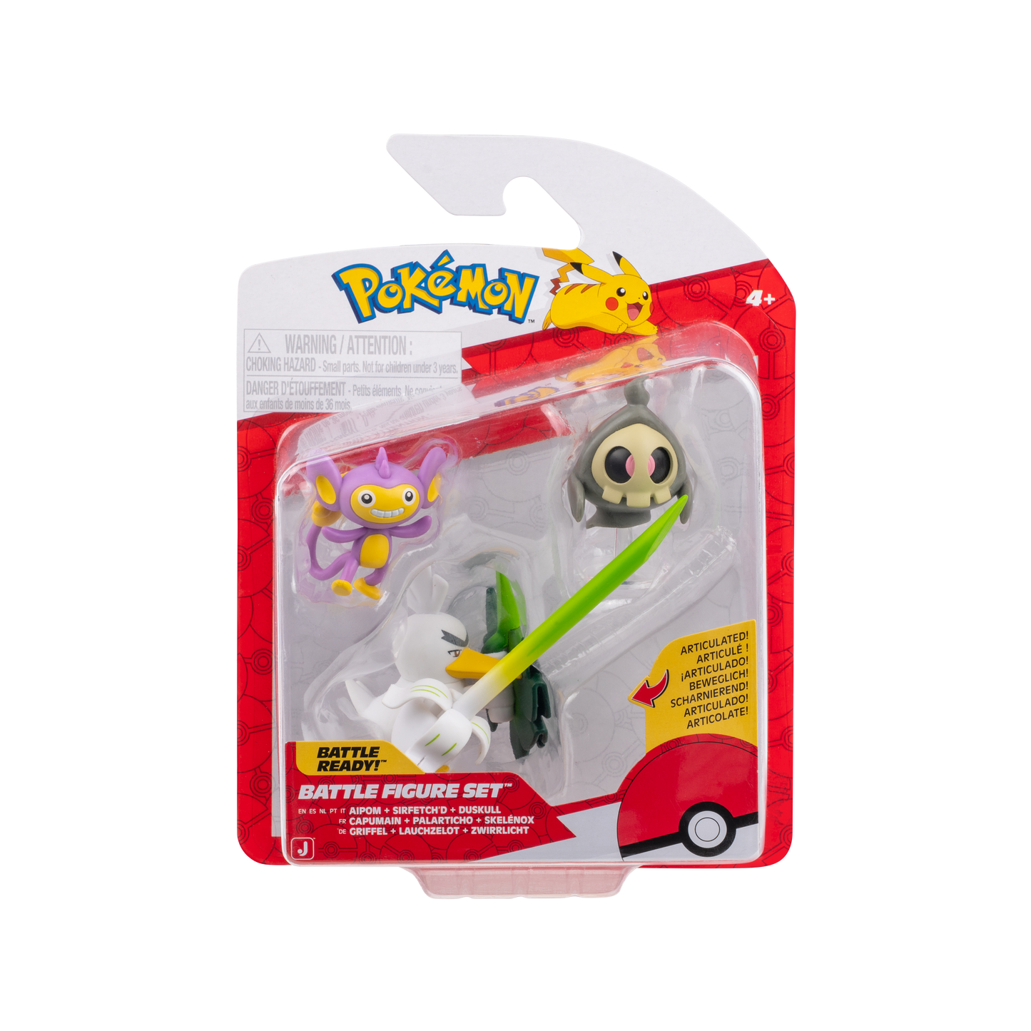 Pokemon Pack 3 Figuras - Aipom - Sirfetch´d - Duskull