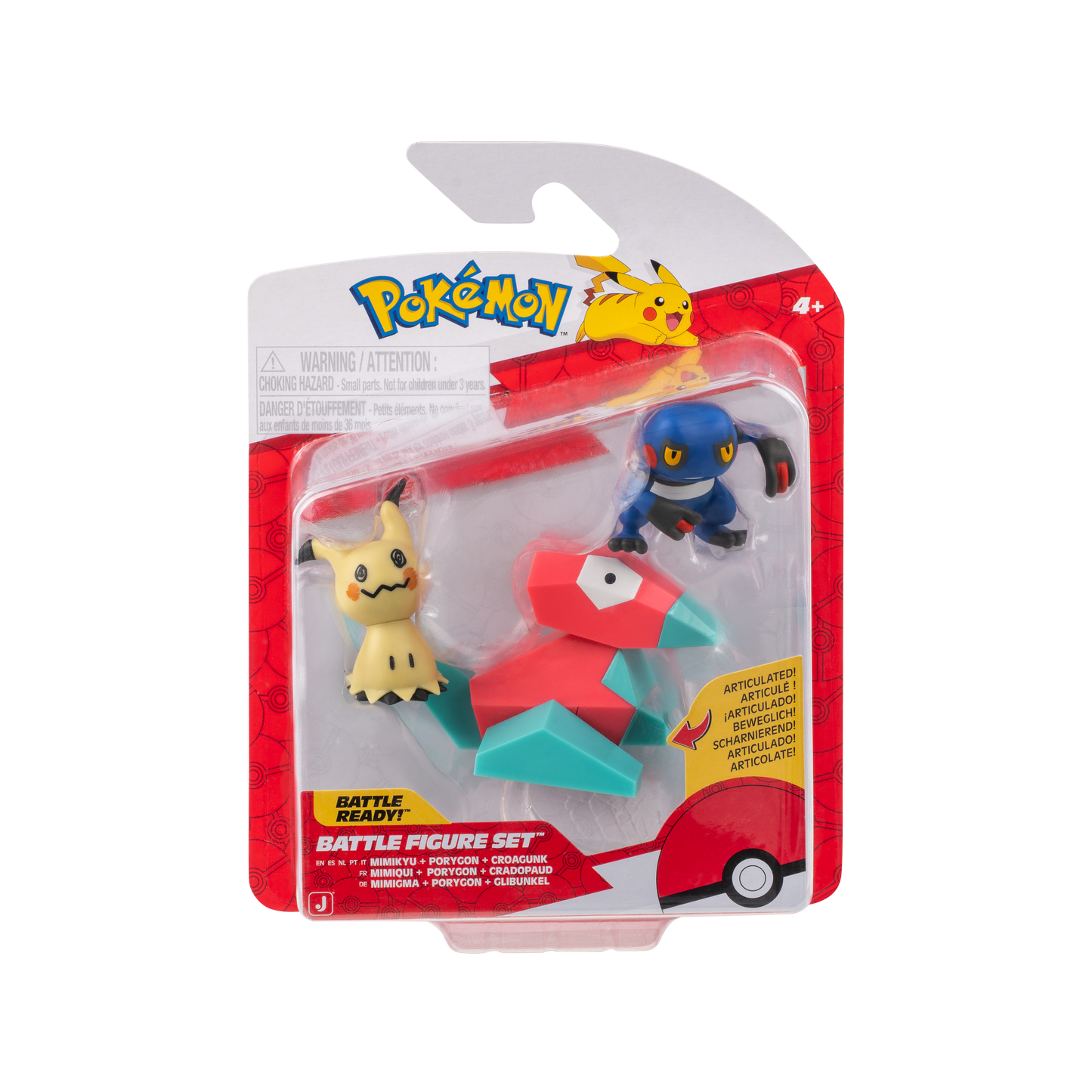 Pokemon Pack 3 Figuras - Mimikyu - Porygon - Croagunk