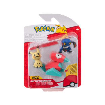 Pokemon Pack 3 Figuras - Mimikyu - Porygon - Croagunk