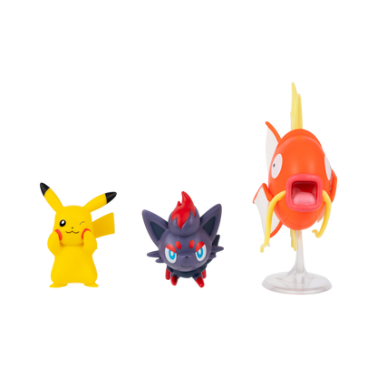 Pokemon Pack 3 Figuras - Pikachu - Magikarp - Zorua