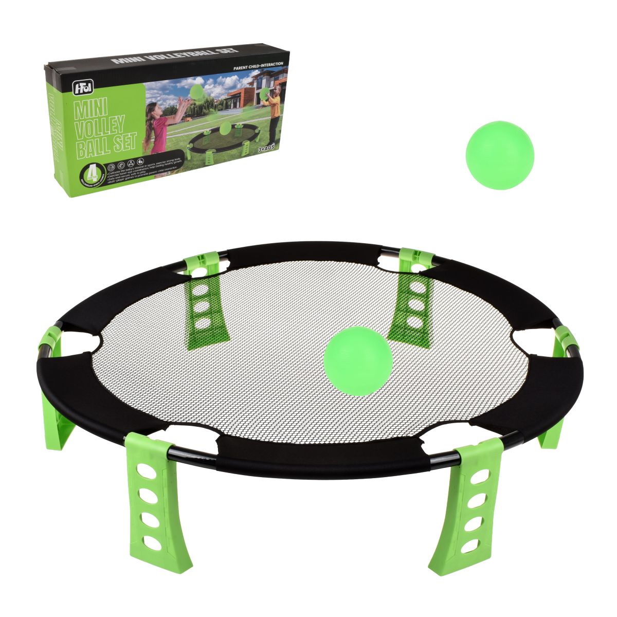 Juego De Rebote Con Red Y Dos Pelotas