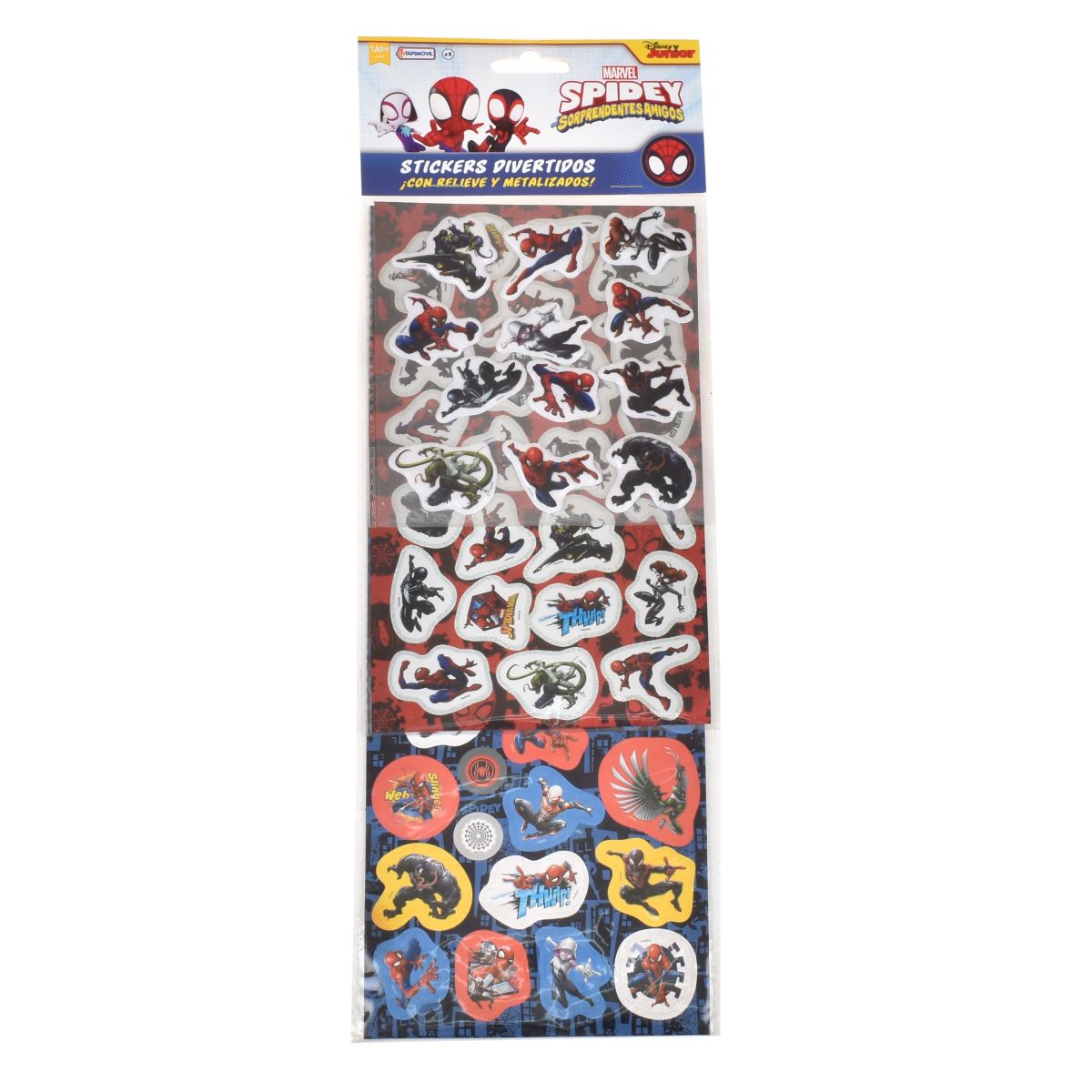 Set 3 Laminas Stickers Comunes Metalizados Y Puffy