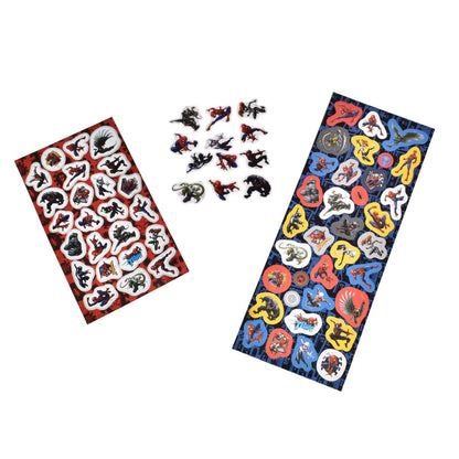 Set 3 Laminas Stickers Comunes Metalizados Y Puffy