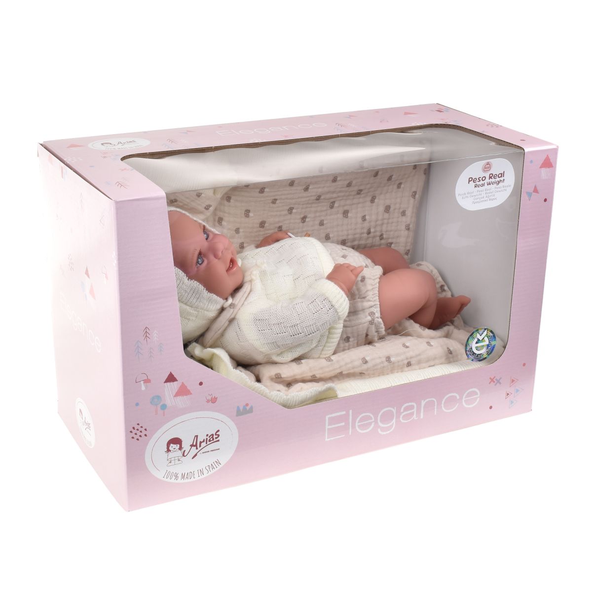 Muñeco De Peso Elegance Babyto Geige Con Manta 35 Cm Arias