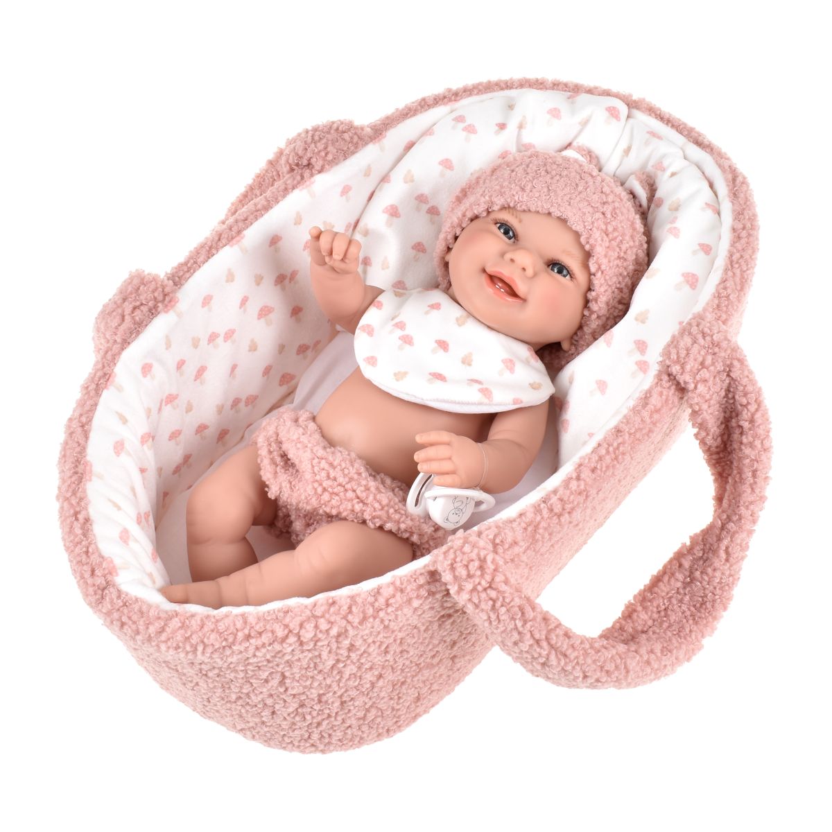 Muñeca Elegance Babyto Rosa Con Capazo 33 Arias