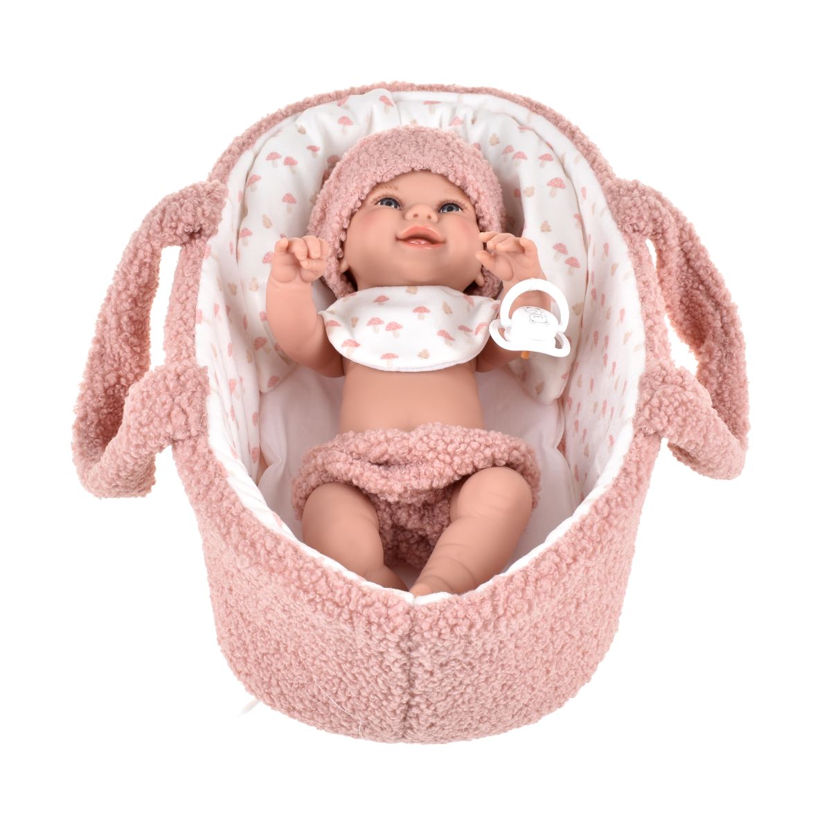 Muñeca Elegance Babyto Rosa Con Capazo 33 Arias