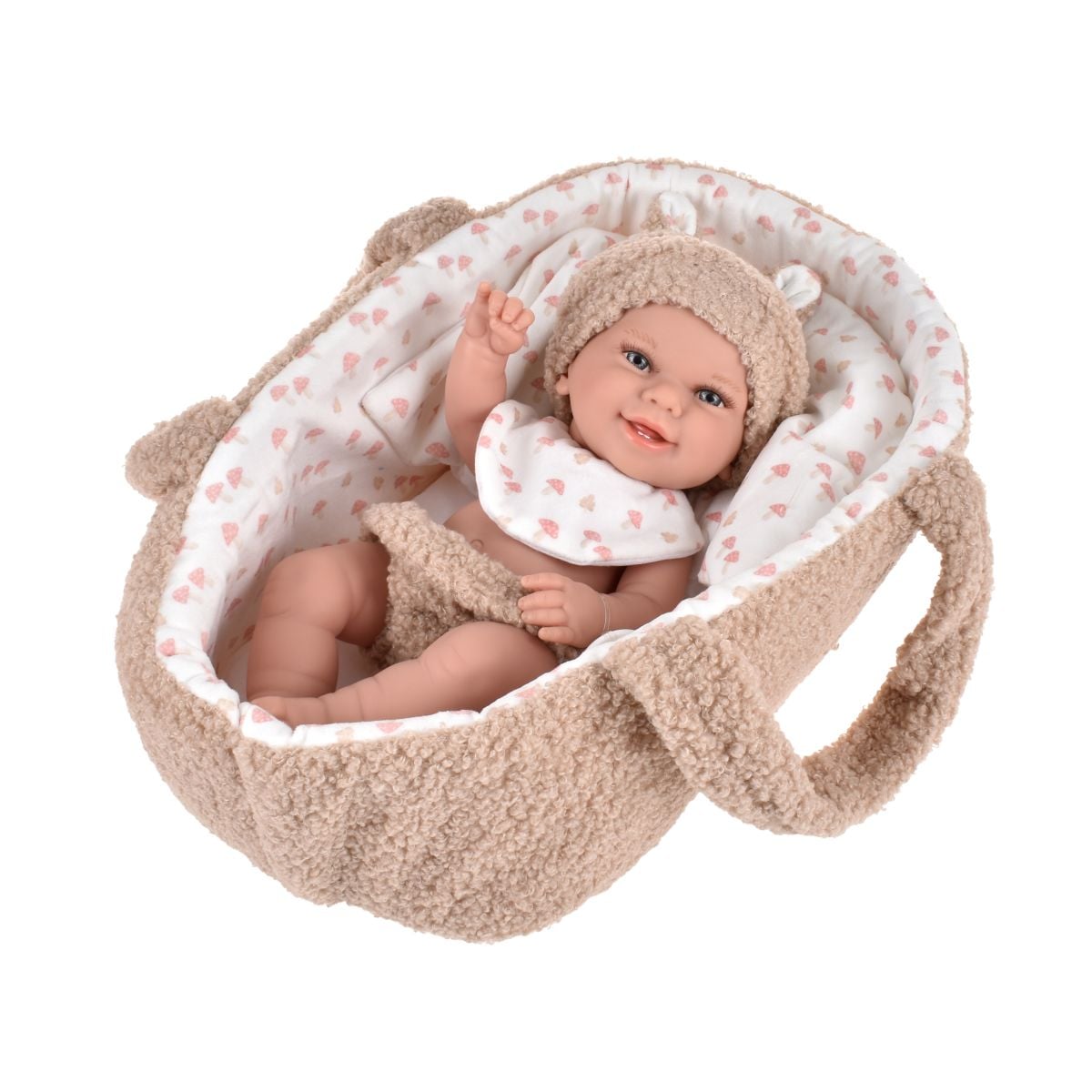 Muñeca Elegance Babyto Beige Con Capazo 33 Cm Arias