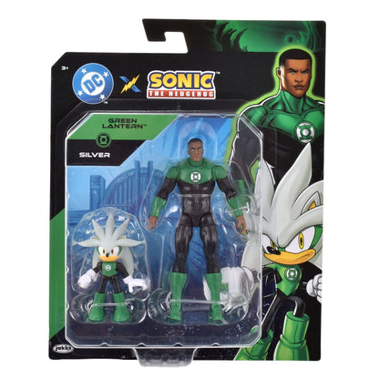 Set 2 Figuras De 6 Y 13 Cm Sonic Dc Comics - Silver Green Lantern