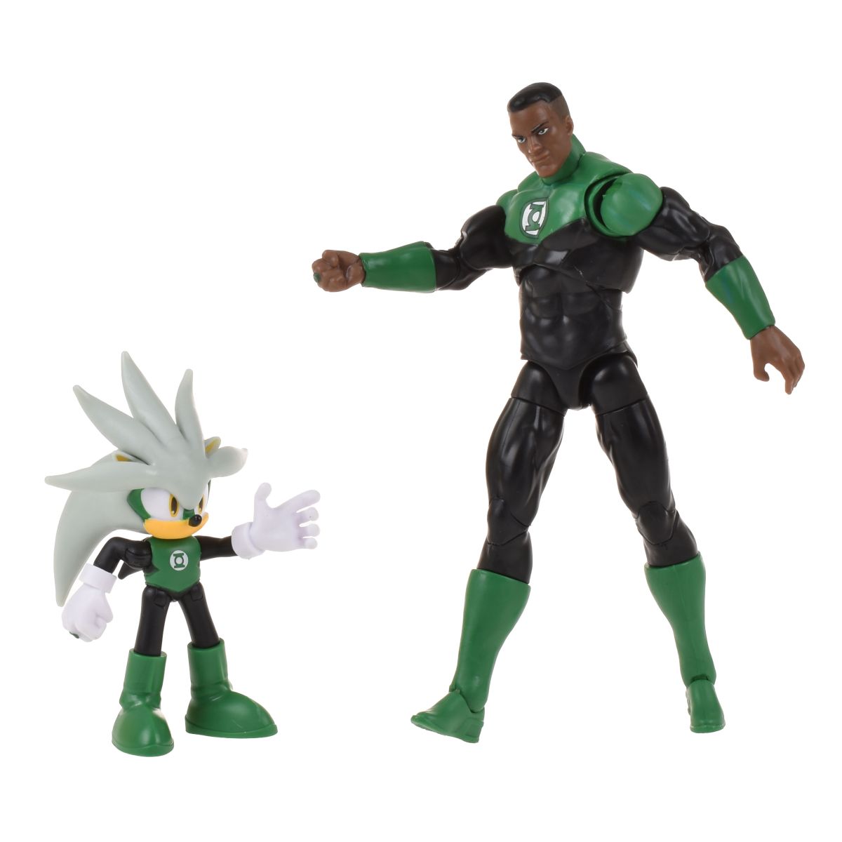 Set 2 Figuras De 6 Y 13 Cm Sonic Dc Comics - Silver Green Lantern