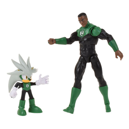 Set 2 Figuras De 6 Y 13 Cm Sonic Dc Comics - Silver Green Lantern