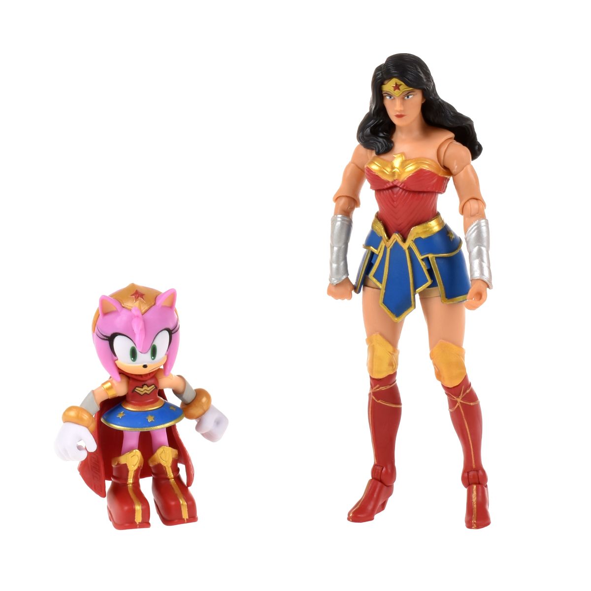 Set 2 Figuras De 6 Y 13 Cm Sonic Dc Comics - Amy Wonder Woman