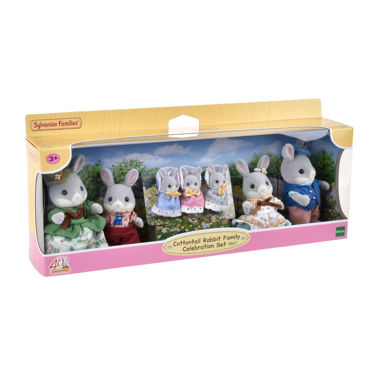Familia Conejo Colita De Algodon Set Celebracion Sylvanian Families