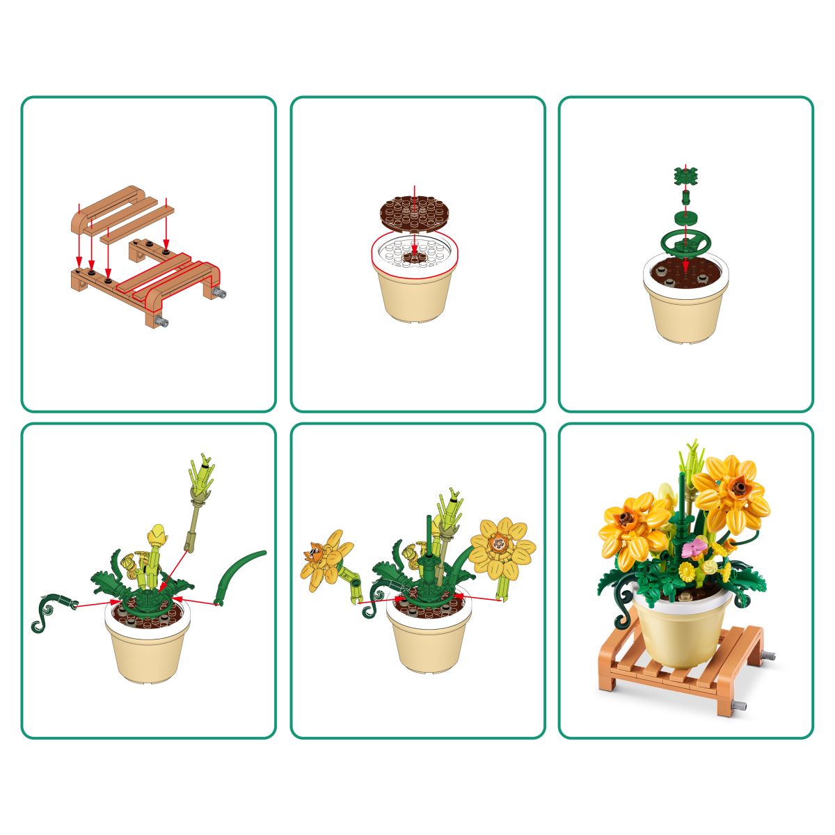 Set Bloques Garden Max - Condiferentes Modelos De Piezas - Cosmos Sulphureus