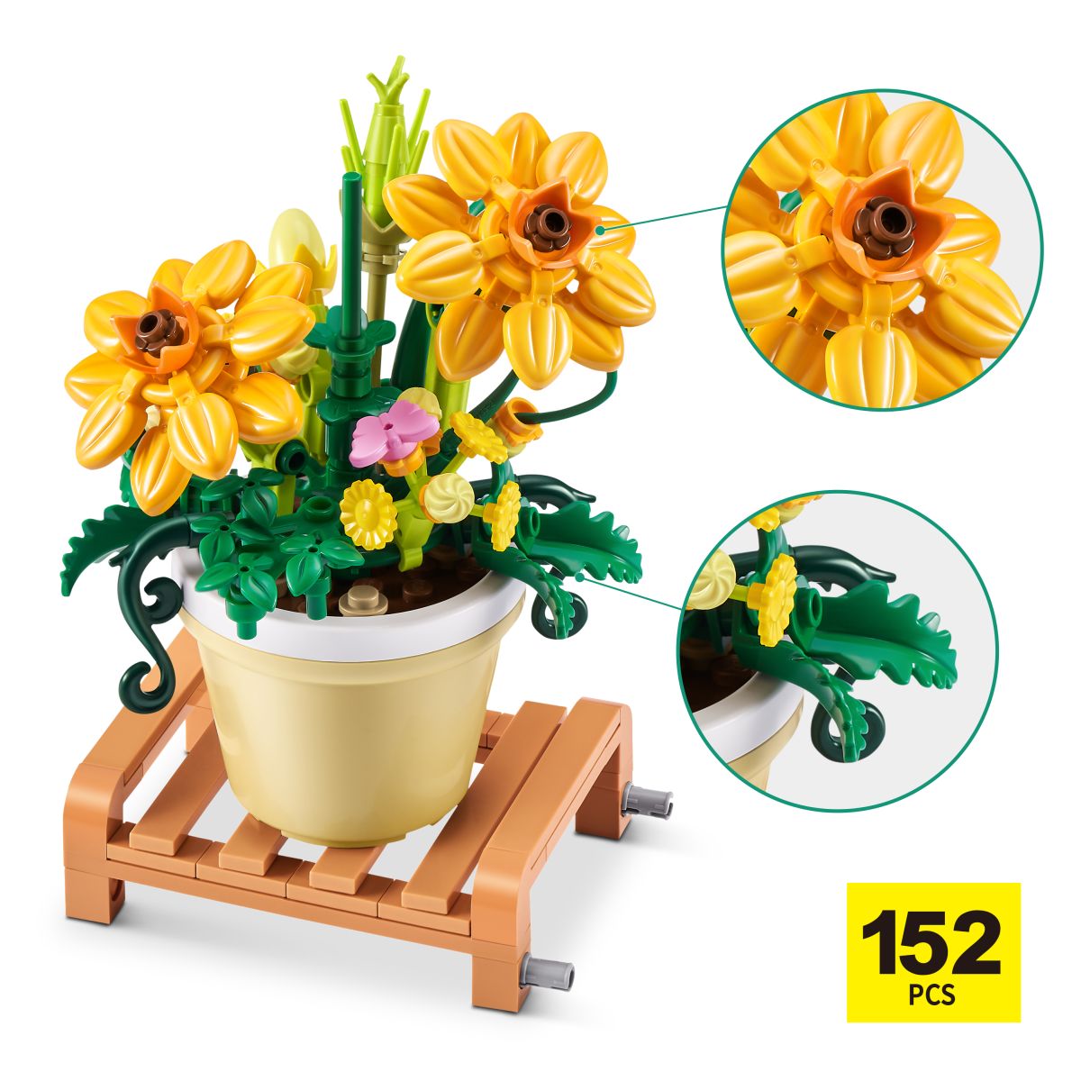 Set Bloques Garden Max - Condiferentes Modelos De Piezas - Cosmos Sulphureus