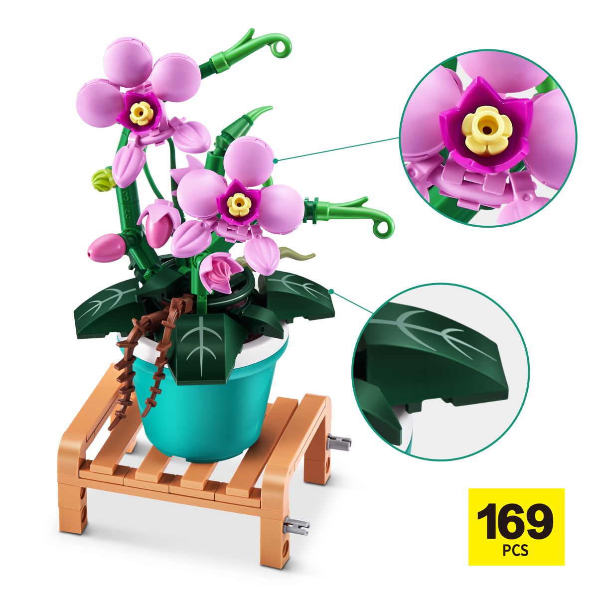 Set De Bloques Garden Max - Con Diferentes Modelos De Piezas - Phalaenopsis