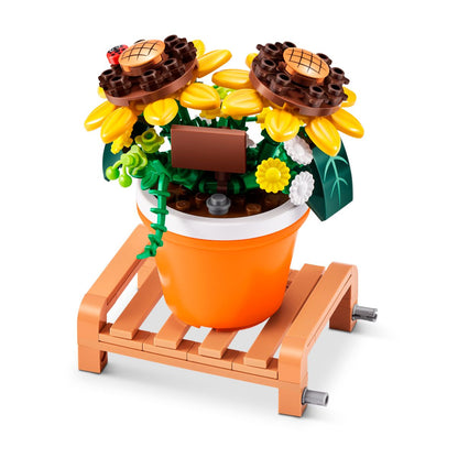Set De Bloques Garden Max - Con Diferentes Modelos De Piezas - Pot Sunflower
