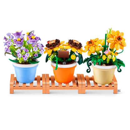 Set De Bloques Garden Max - Con Diferentes Modelos De Piezas - Pot Sunflower