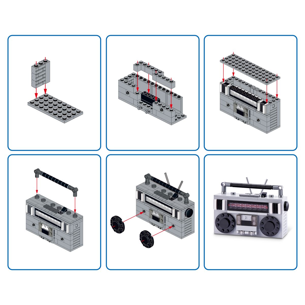 Set Bloques Retro Max - Con Diferentes Modelos De Piezas - Radio Cassette