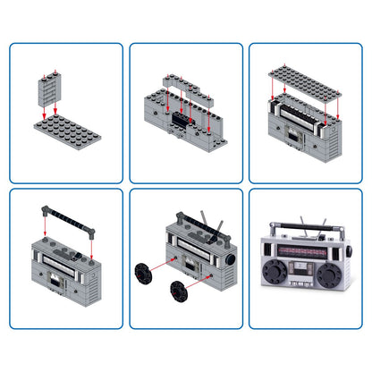 Set Bloques Retro Max - Con Diferentes Modelos De Piezas - Radio Cassette