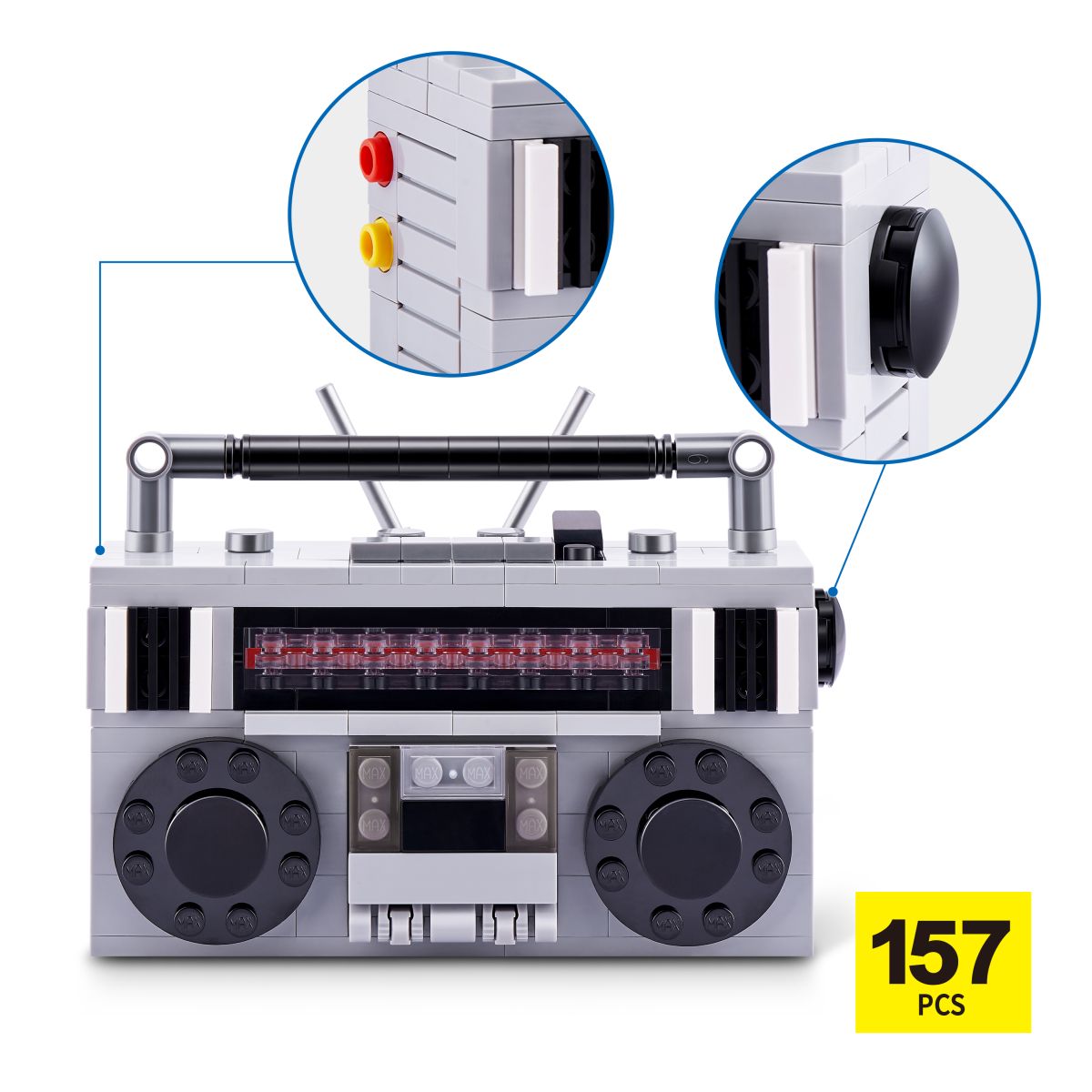Set Bloques Retro Max - Con Diferentes Modelos De Piezas - Radio Cassette