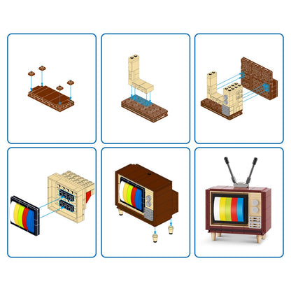 Set Bloques Retro Max - Con Diferentes Modelos De Piezas - Television
