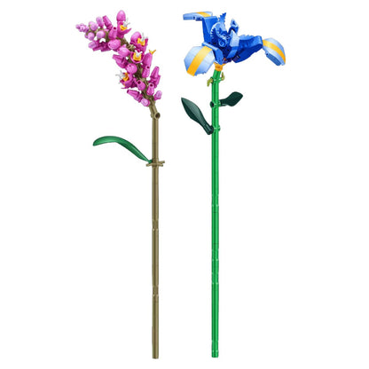 Set Bloques Flores Max - Con Diferentes Modelos De Piezas - Iris Y Persicaria