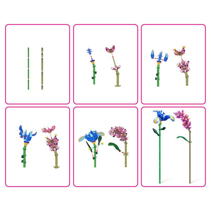 Set Bloques Flores Max - Con Diferentes Modelos De Piezas - Iris Y Persicaria