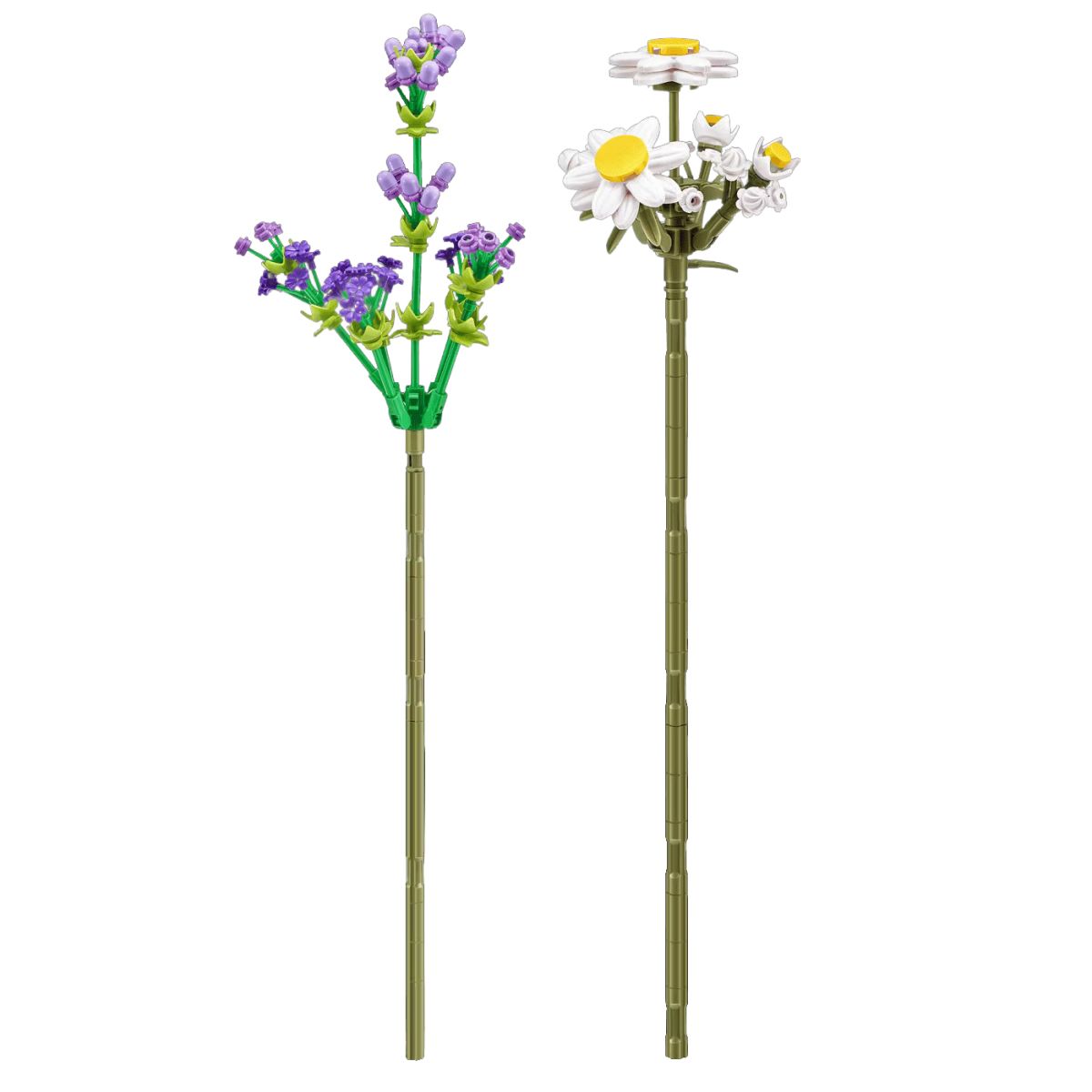 Set Bloques Flores Max - Con Diferentes Modelos De Piezas - Daisy Y Lavanda