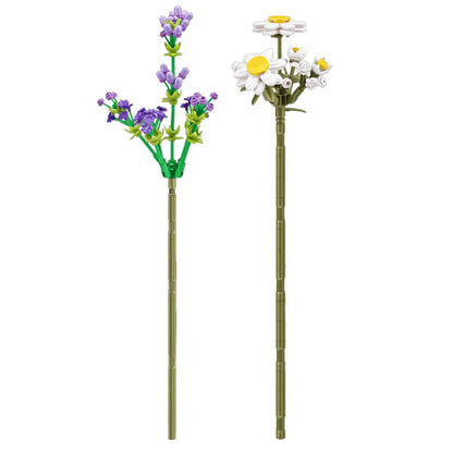 Set Bloques Flores Max - Con Diferentes Modelos De Piezas - Daisy Y Lavanda