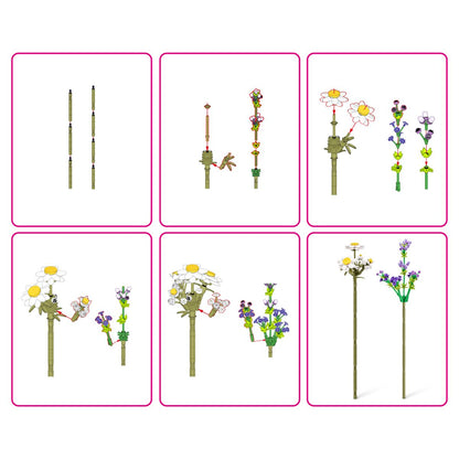 Set Bloques Flores Max - Con Diferentes Modelos De Piezas - Daisy Y Lavanda