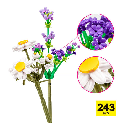 Set Bloques Flores Max - Con Diferentes Modelos De Piezas - Daisy Y Lavanda