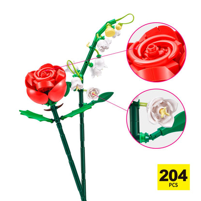 Set Bloques Flores Max- Con Diferentes Modelos De Piezas - Lily Del Valle Y Rosa