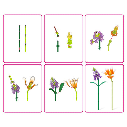 Set Bloques Flores Max - Con Diferentes Modelos De Piezas - Lily Y Snapdragon