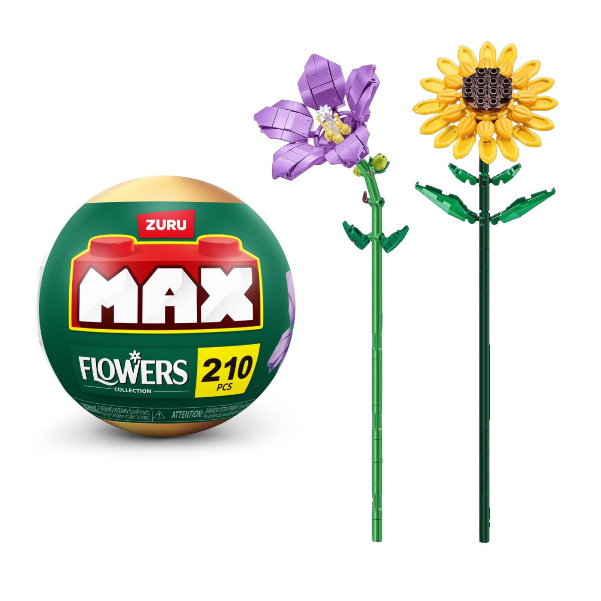 Set Bloques Flores Max - Con Diferentes Modelos De Piezas - Platycodon Y Girasol