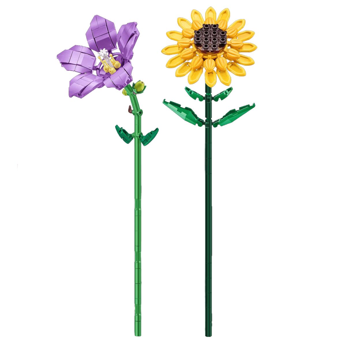 Set Bloques Flores Max - Con Diferentes Modelos De Piezas - Platycodon Y Girasol