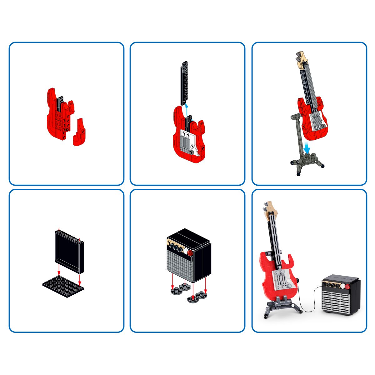 Set Bloques Retro Max Serie 2 - Con Diferentes Modelos De Piezas - Guitarra Electrica