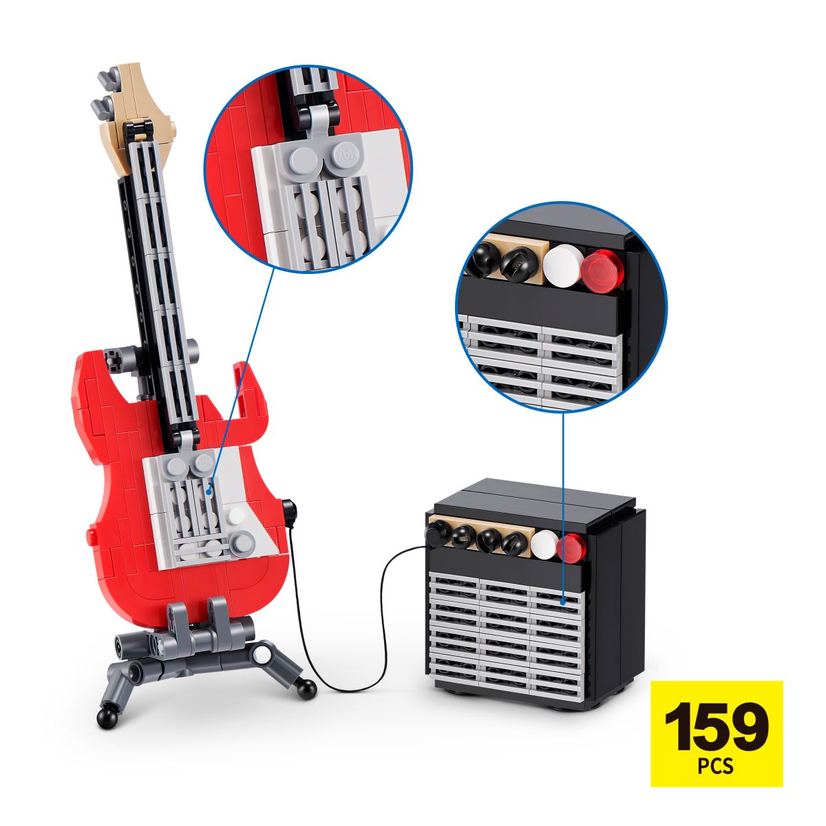 Set Bloques Retro Max Serie 2 - Con Diferentes Modelos De Piezas - Guitarra Electrica