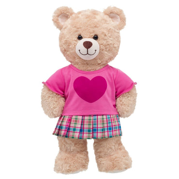 Set Falda Escosesa Polera Corazon Build-a-bear