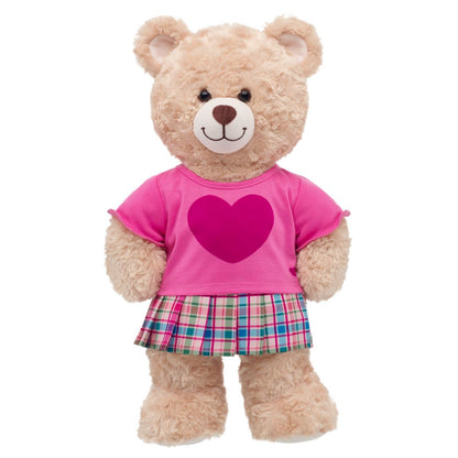 Set Falda Escosesa Polera Corazon Build-a-bear