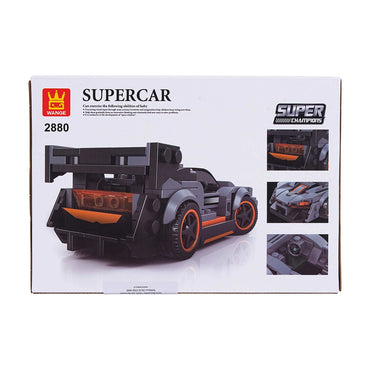 Super Auto Deportivo Negro Armable Wange Supercar 172 Piezas