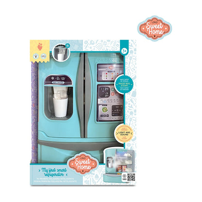 Refrigerador Inteligente De Juguete Con Funcion De Hielera Simulacion De Vapor Frio Luz Sonido Y 8 Accesorios Incluidos Sweet Home