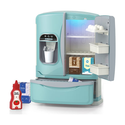 Refrigerador Inteligente De Juguete Con Funcion De Hielera Simulacion De Vapor Frio Luz Sonido Y 8 Accesorios Incluidos Sweet Home