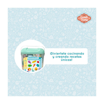 Balde De Comida De Juguete Con 60 Accesorios Sweet Home