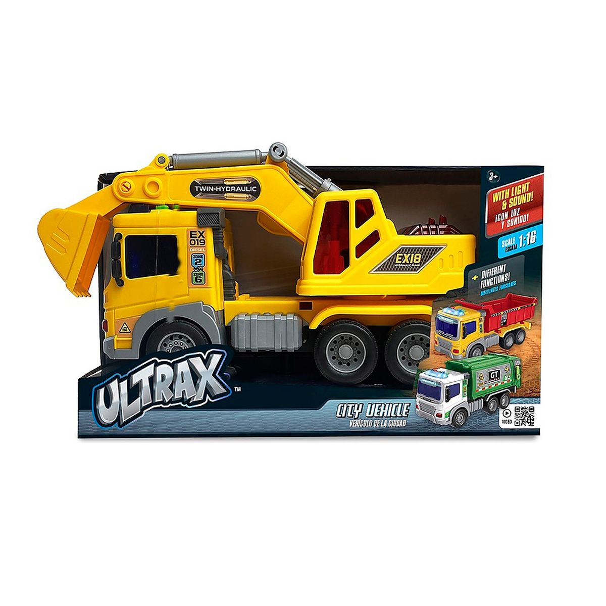 Vehiculo De Ciudad Camiones A Friccion Con Luz Y Sonido En Escala 1:16 Ultrax -b