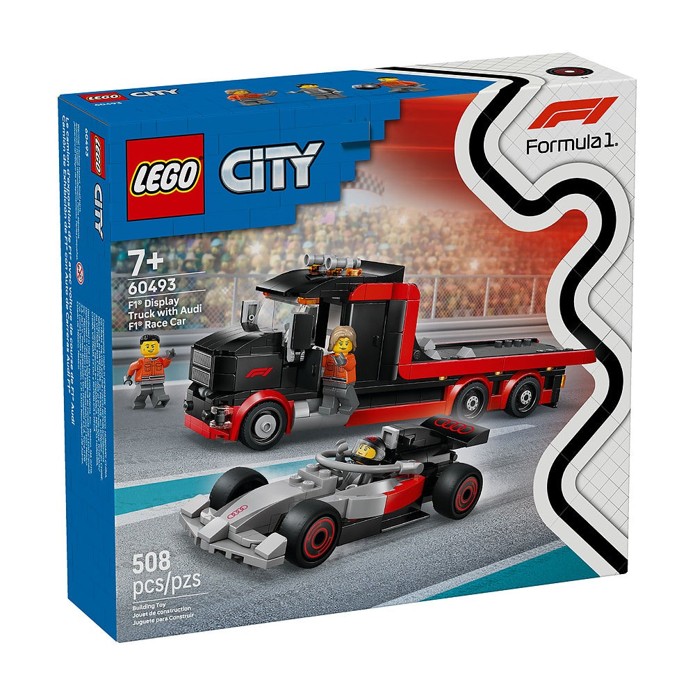 Camion De Exhibicion De F1 Con Auto De Carreras Audi F1 Lego City F1