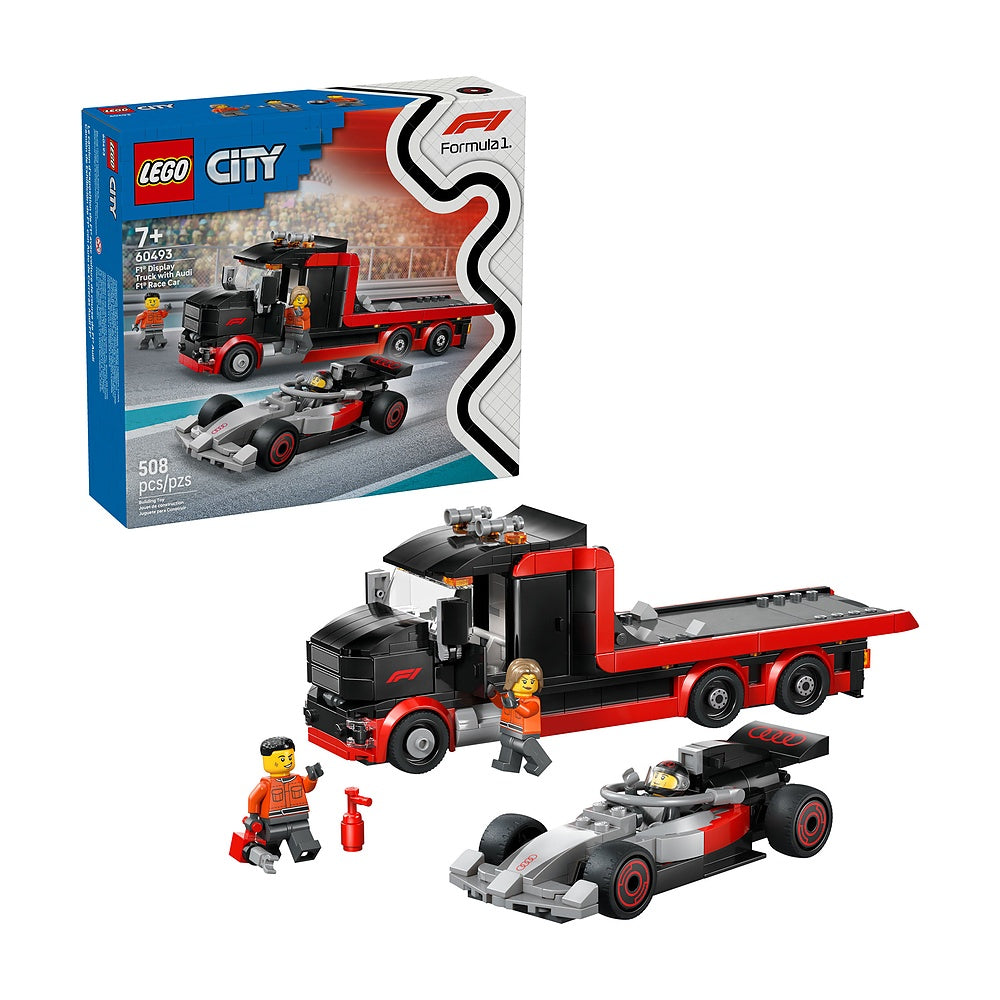 Camion De Exhibicion De F1 Con Auto De Carreras Audi F1 Lego City F1