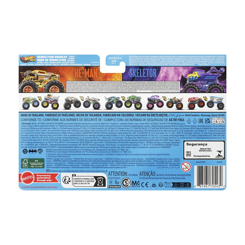 Hot Wheels Monster Trucks Escala 1:64 - He-man Vs Skeletor