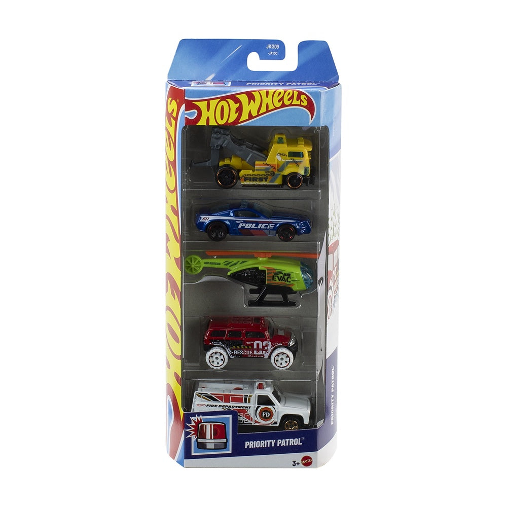 Pack 5 Autos Basicos Hotwheels - Priority Patrol