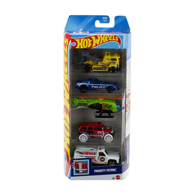 Pack 5 Autos Basicos Hotwheels - Priority Patrol