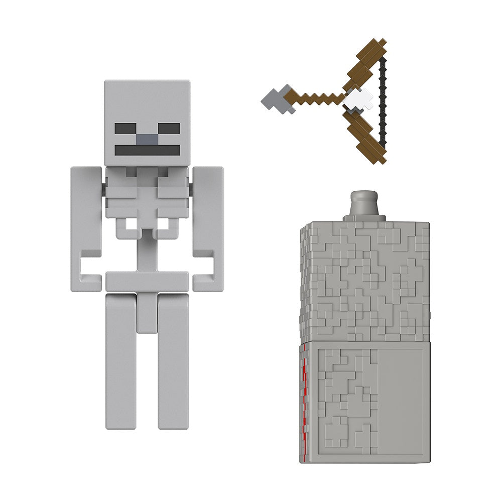 Minecraft Core Figura De 8cm Con Crafting - Esqueleto
